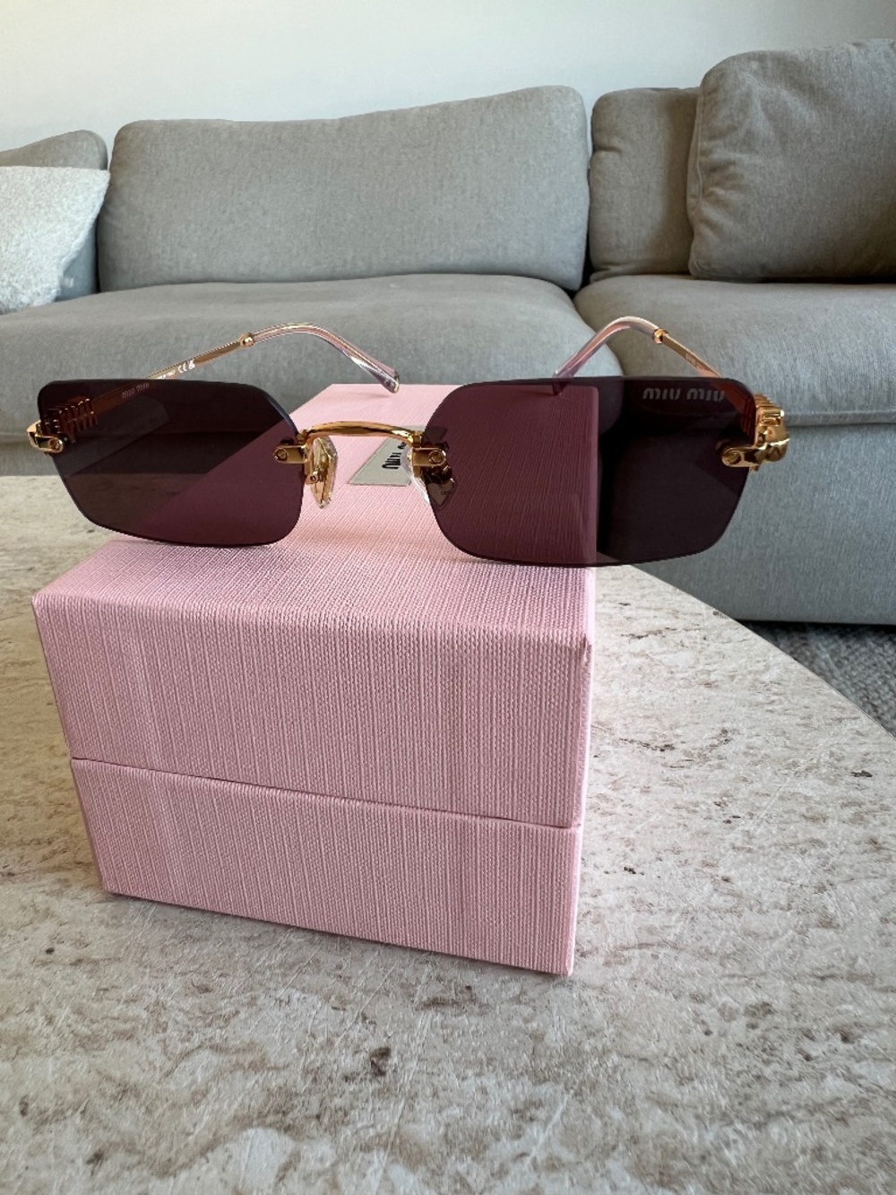 Miu Miu Sunglasses – Pink/Brown – Case & Box Included